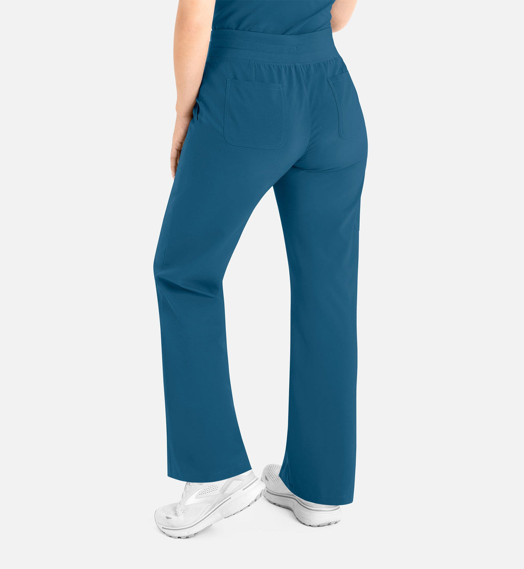 Momentum 5094 Women’s High Waist Full Elastic Wide Leg Pant Caribbean Blue