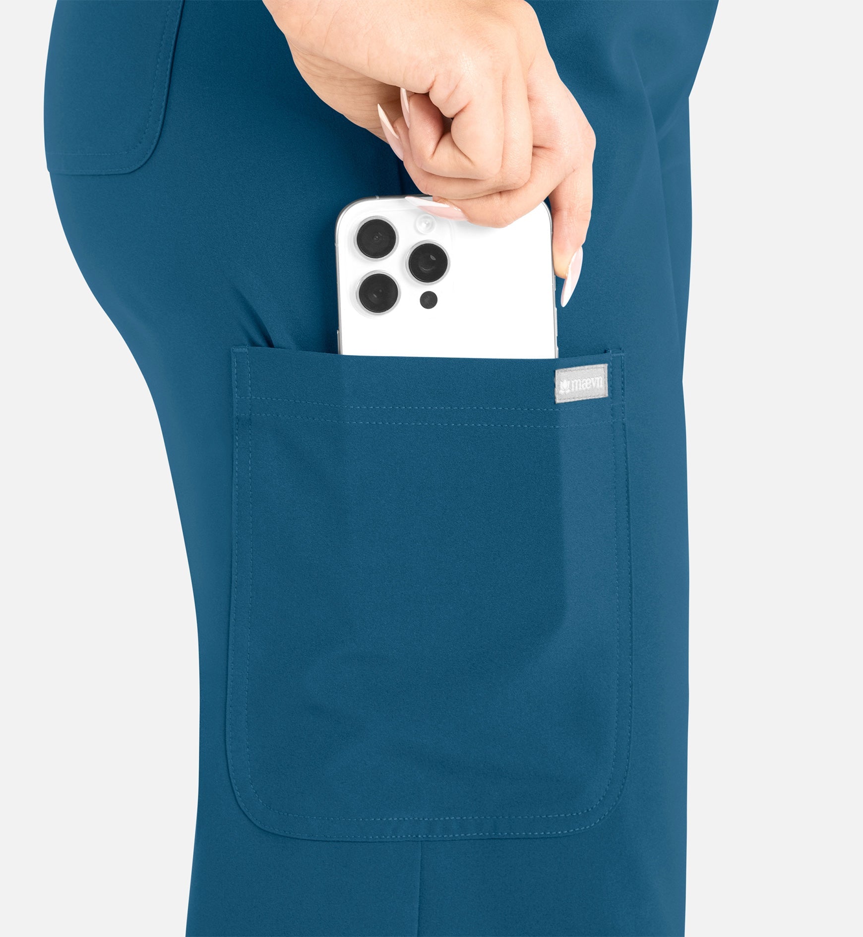 Momentum 5094 Women’s High Waist Full Elastic Wide Leg Pant Caribbean Blue