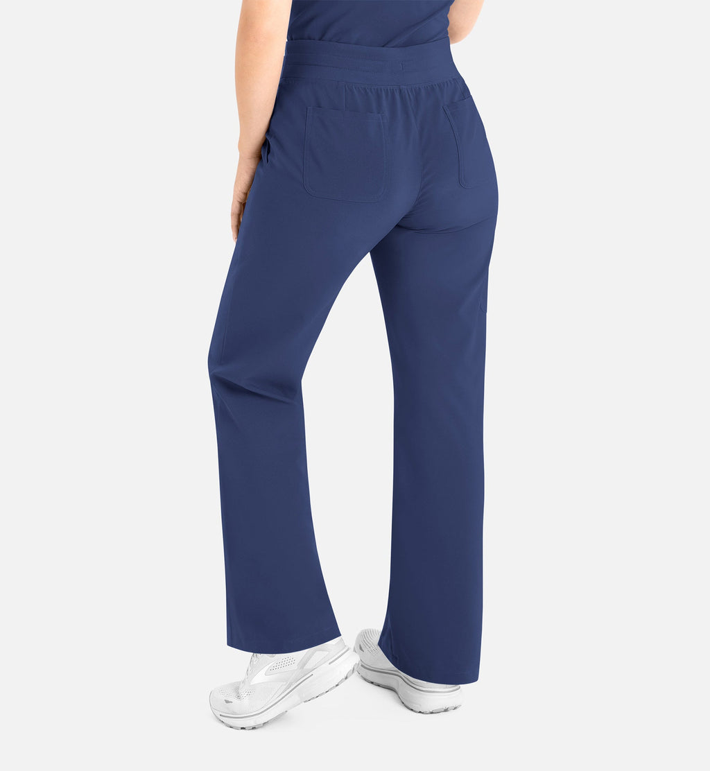 Momentum 5094 Women’s High Waist Full Elastic Wide Leg Pant Navy
