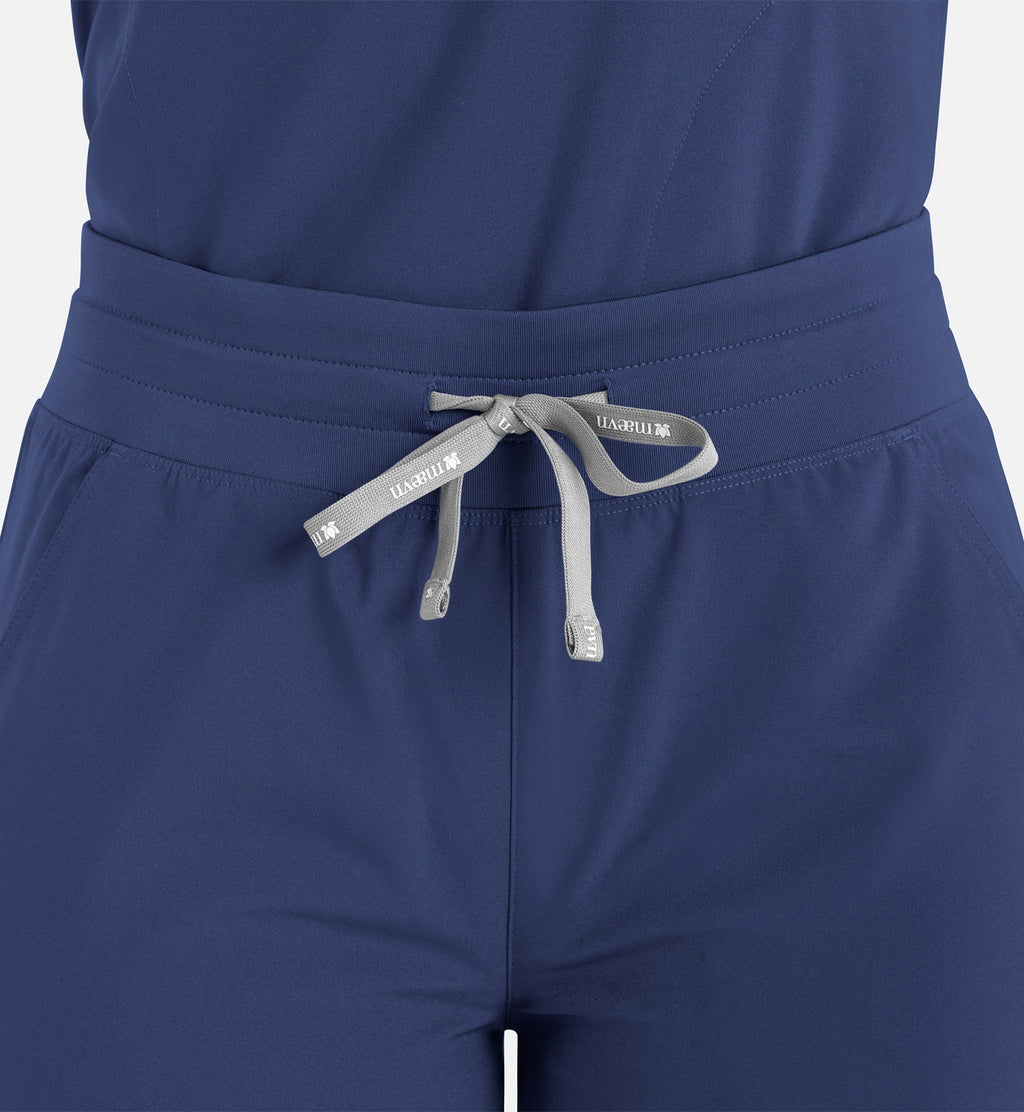 Momentum 5094 Women’s High Waist Full Elastic Wide Leg Pant Navy