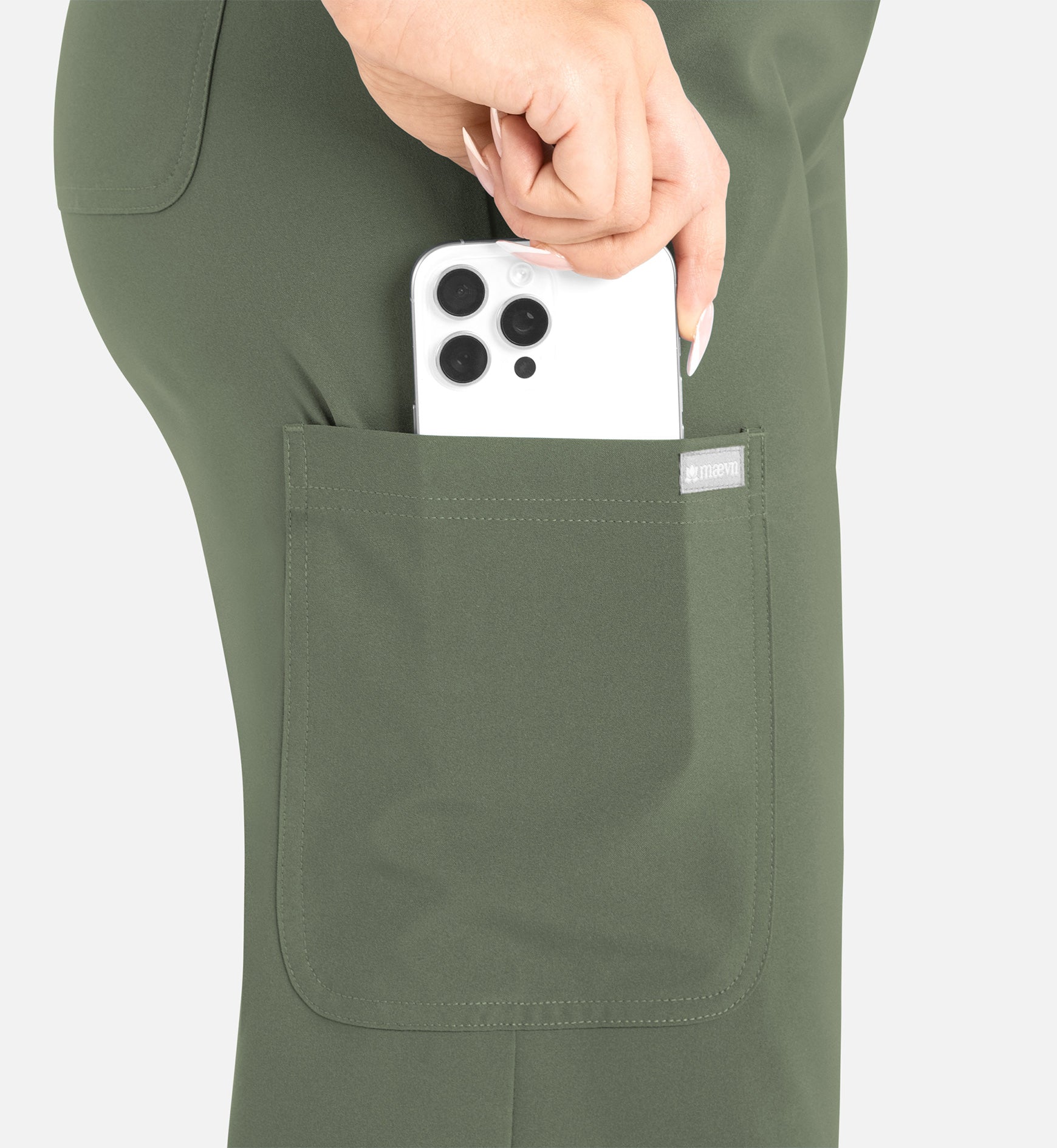 Momentum 5094 Women’s High Waist Full Elastic Wide Leg Pant Olive