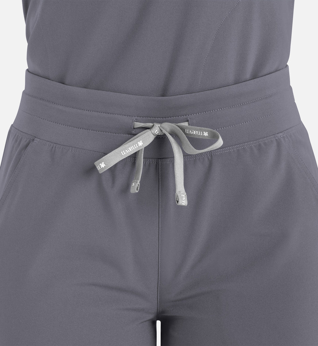 Momentum 5094 Women’s High Waist Full Elastic Wide Leg Pant Pewter