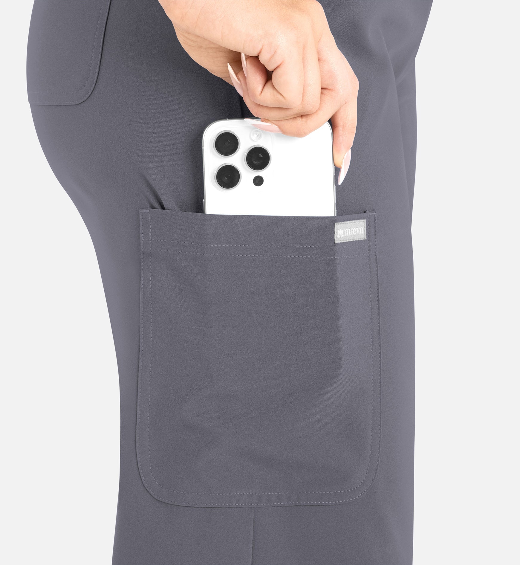 Momentum 5094 Women’s High Waist Full Elastic Wide Leg Pant Pewter