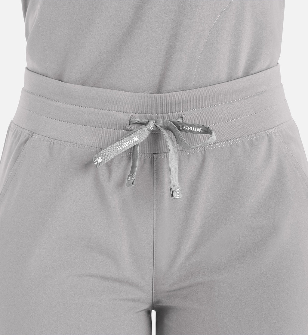 Momentum 5094 Women’s High Waist Full Elastic Wide Leg Pant Quiet Grey