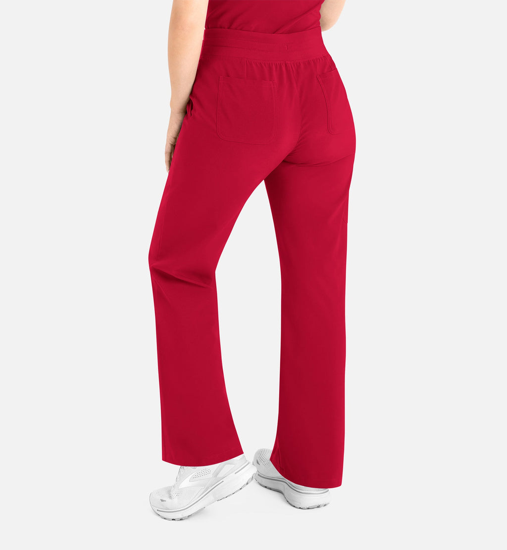 Momentum 5094 Women’s High Waist Full Elastic Wide Leg Pant Red