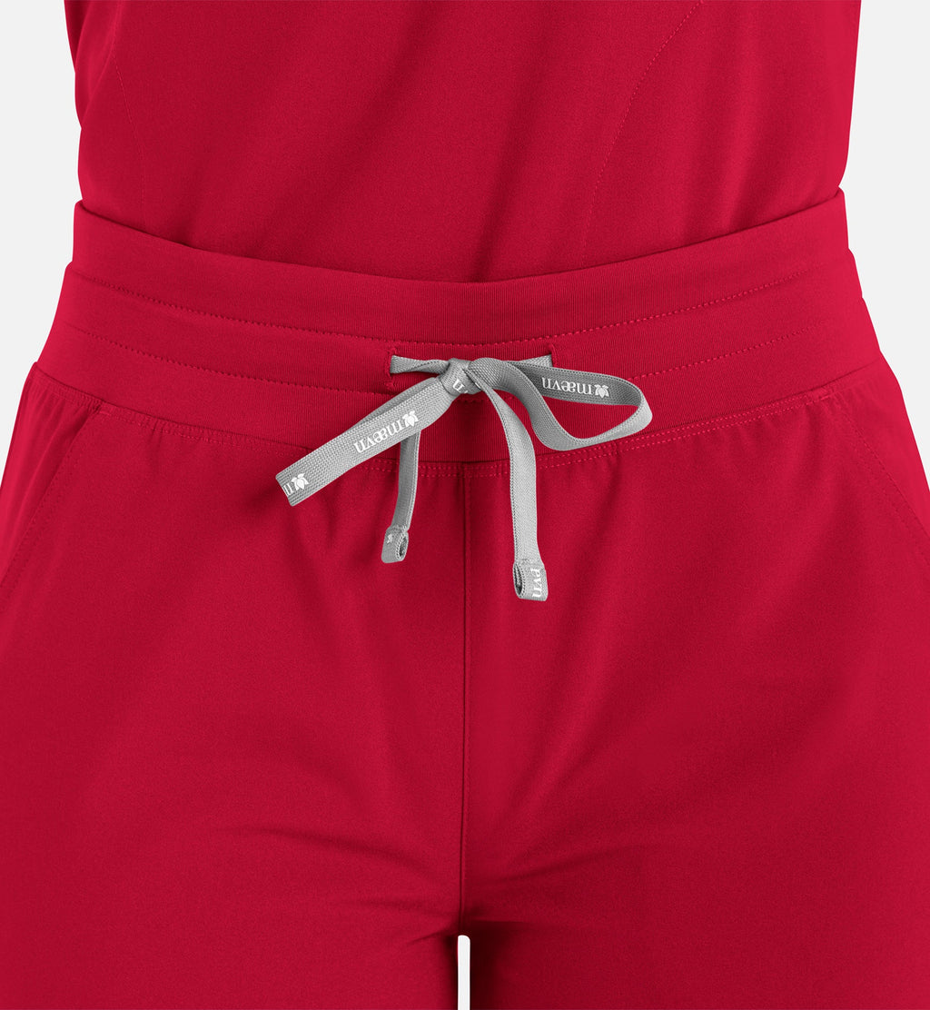 Momentum 5094 Women’s High Waist Full Elastic Wide Leg Pant Red