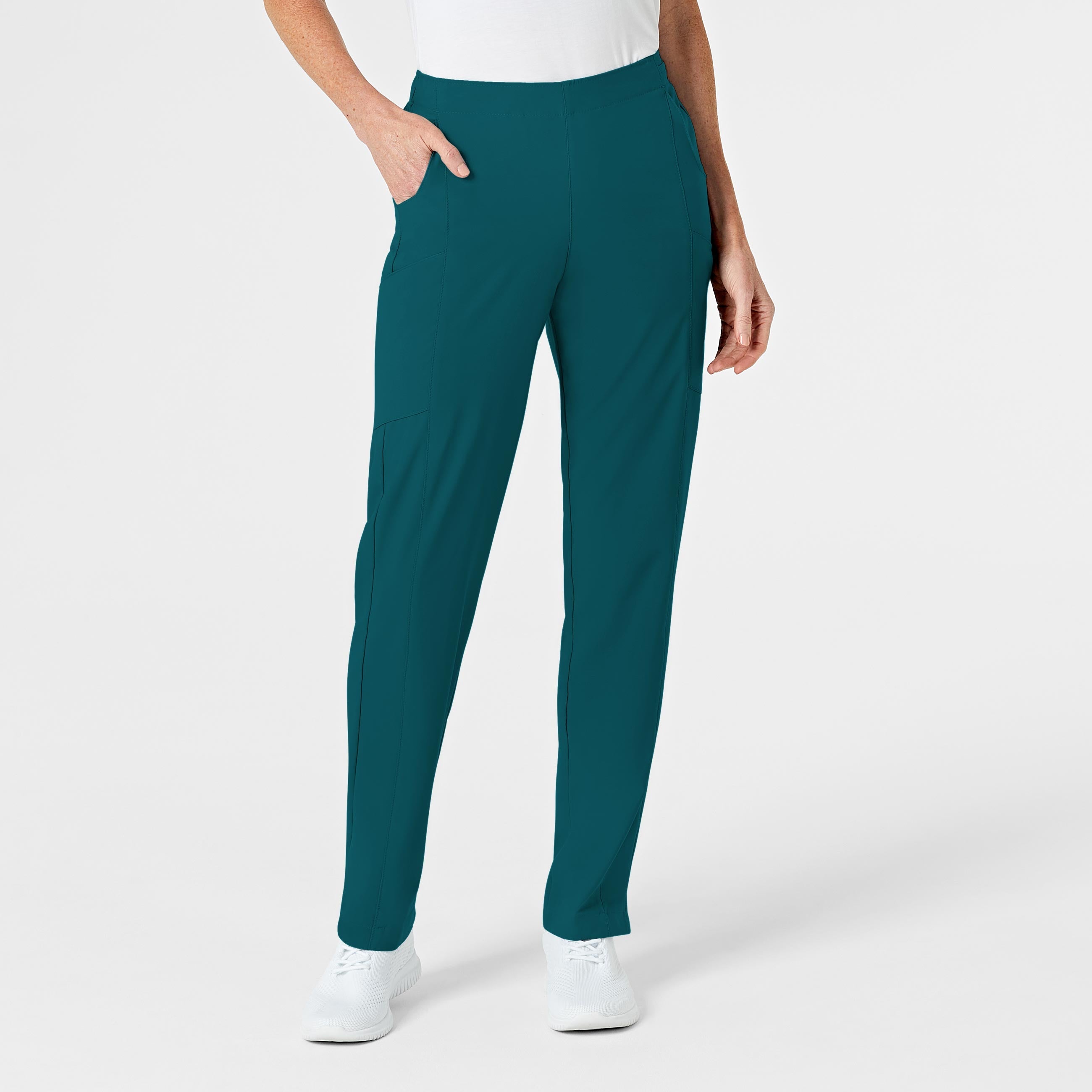 W123 5155 Flat Front Cargo Scrub Pants Caribbean Blue