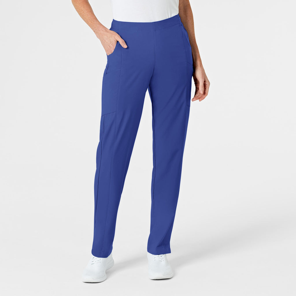 W123 5155 Flat Front Cargo Scrub Pants Galaxy Blue
