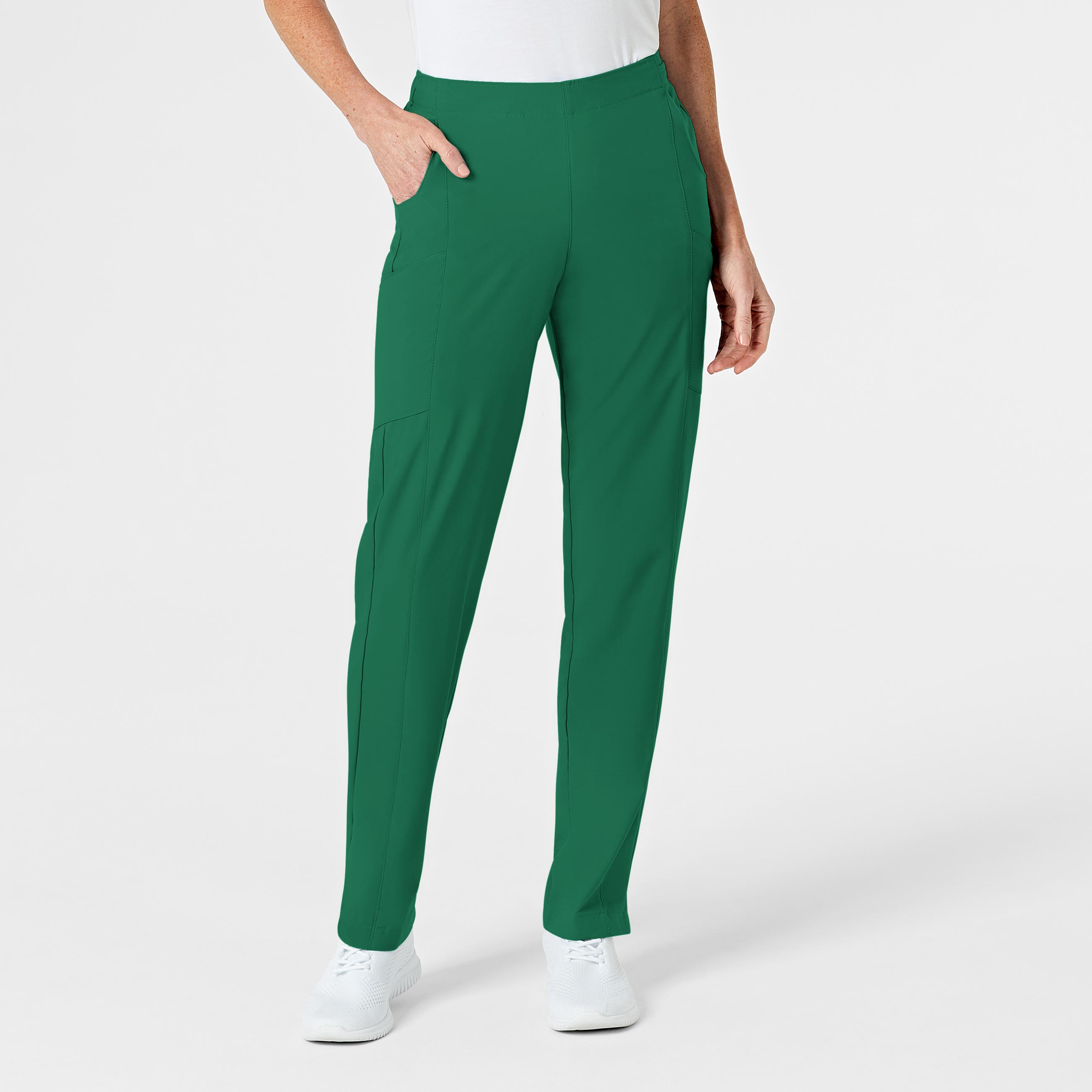 W123 5155 Flat Front Cargo Scrub Pants Hunter