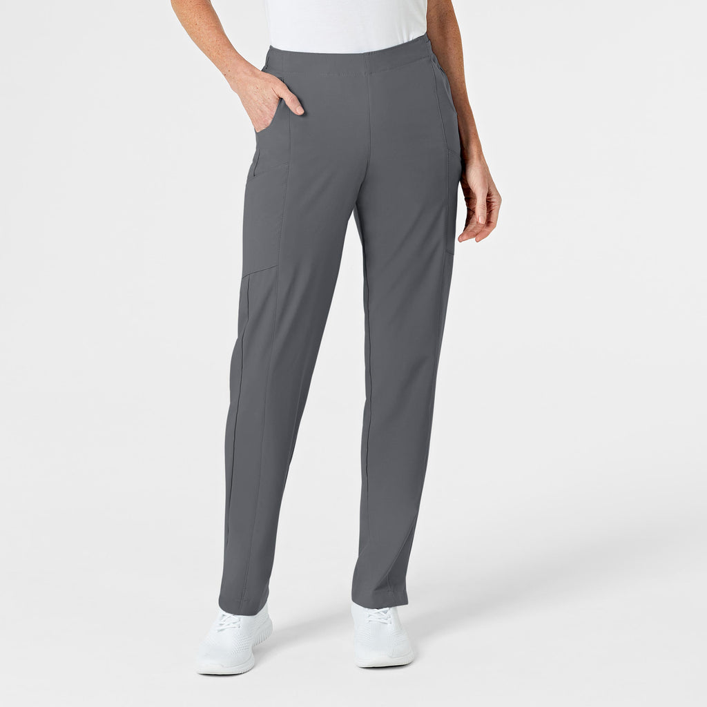 W123 5155 Flat Front Cargo Scrub Pants Pewter