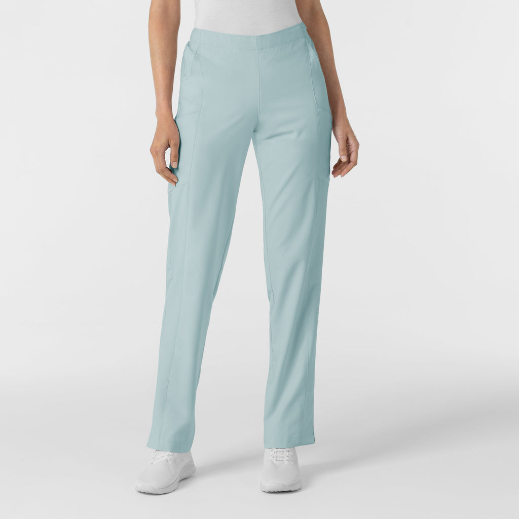 W123 5155 Flat Front Cargo Scrub Pants Sky Blue