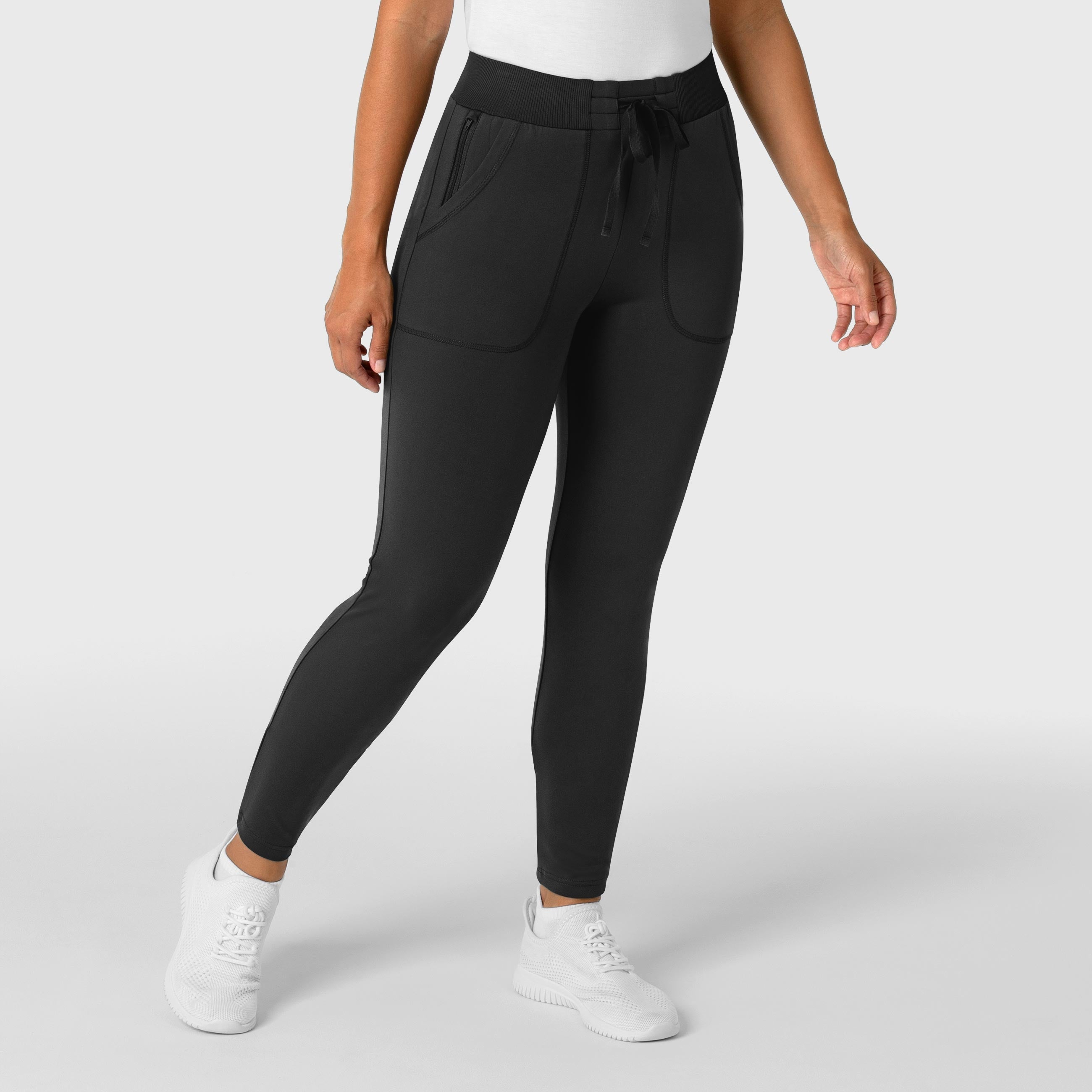 RENEW 5259 Knit Track Scrub Pants Black