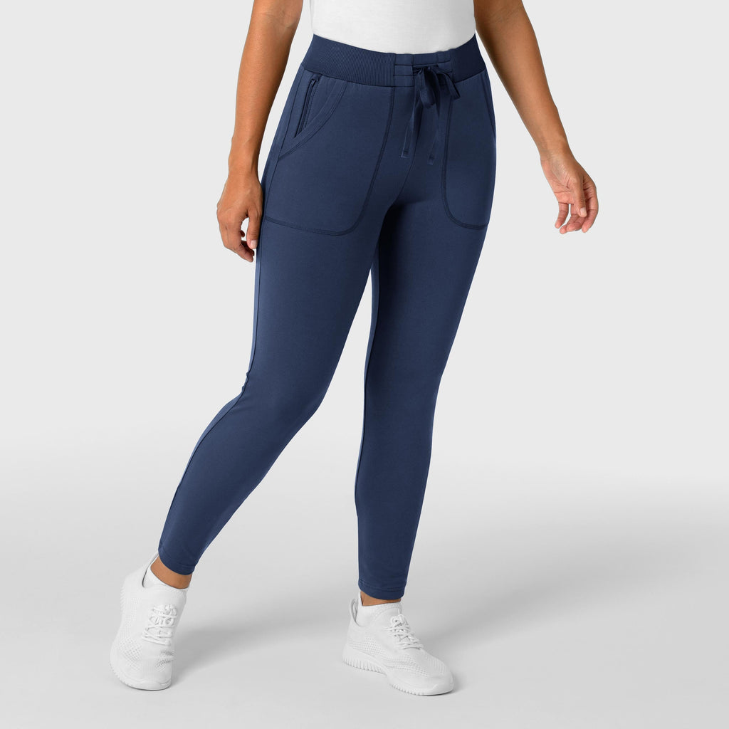 RENEW 5259 Knit Track Scrub Pants Navy