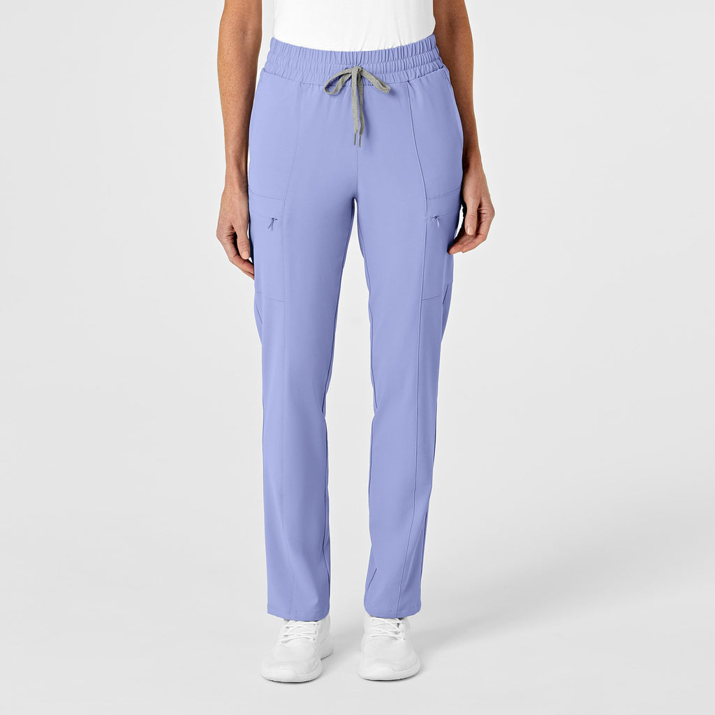RENEW 5334 High Waist Slim Leg Scrub Pants Ceil Blue