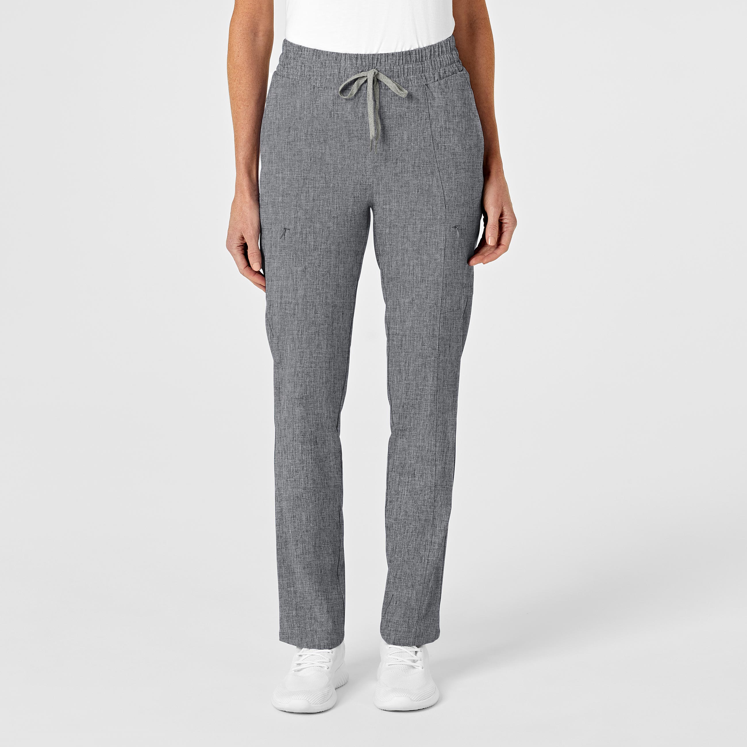 RENEW 5334 High Waist Slim Leg Scrub Pants Grey Heather