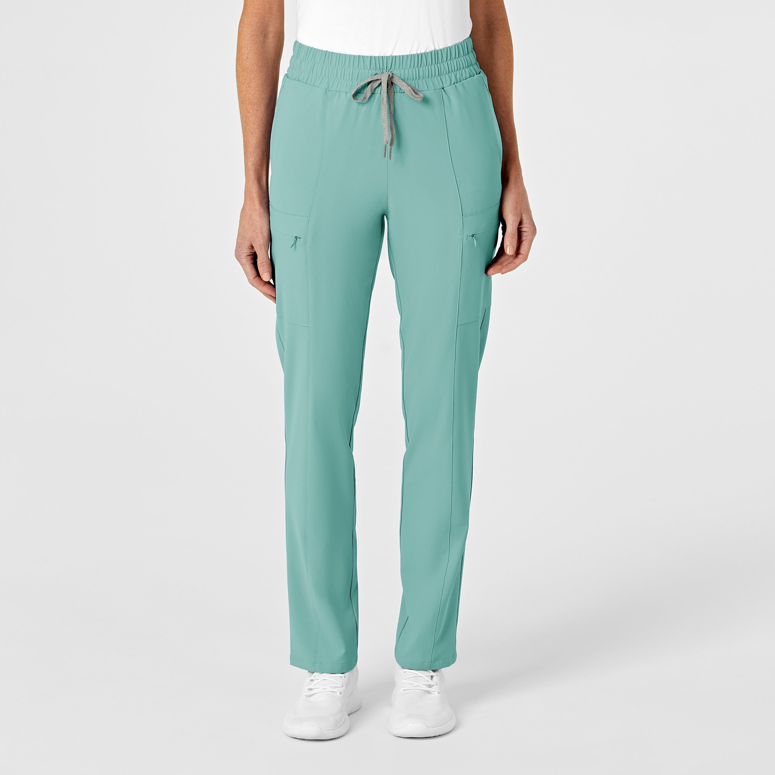 RENEW 5334 High Waist Slim Leg Scrub Pants Turquoise