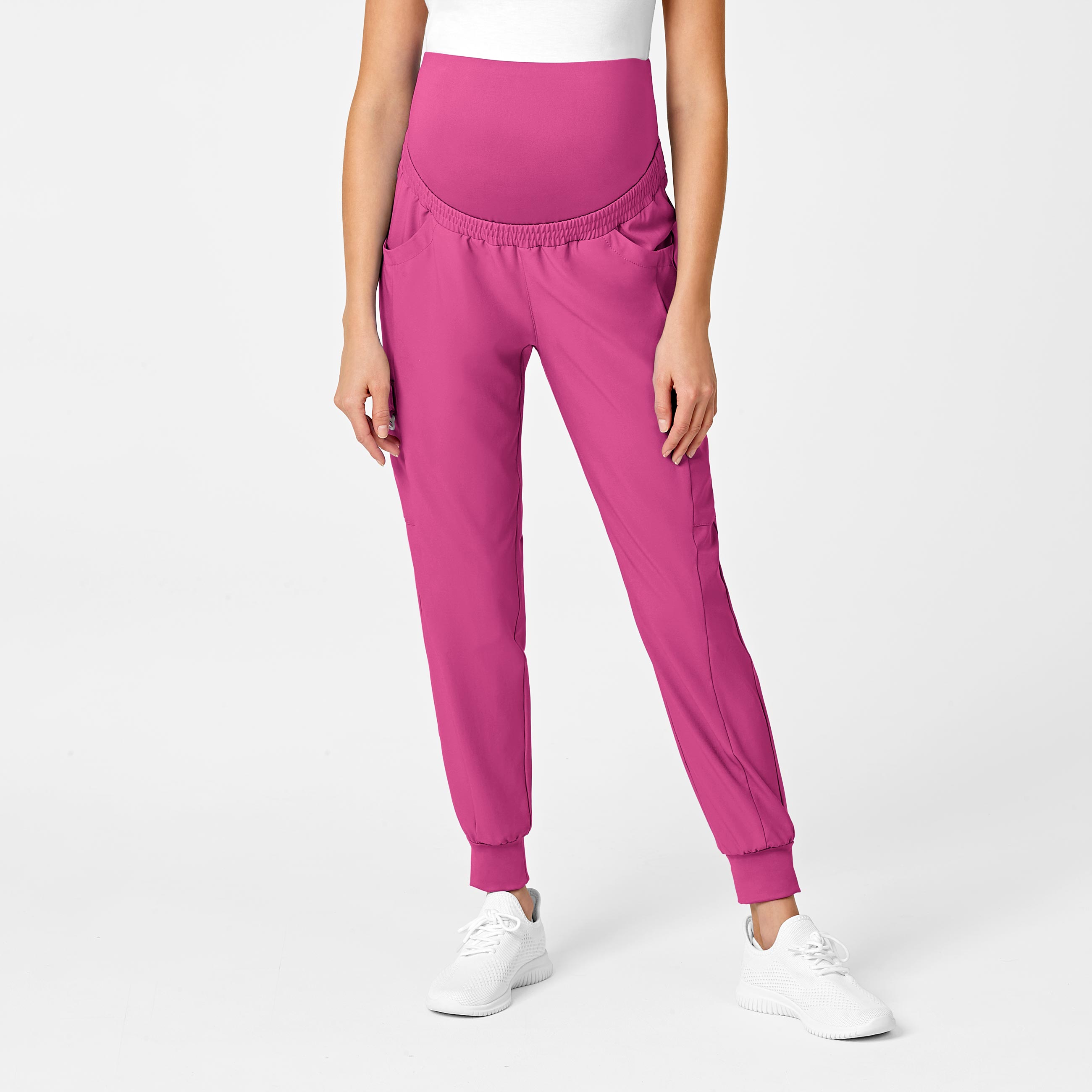 W123 5455 Maternity Jogger Scrub Pants Hot Pink