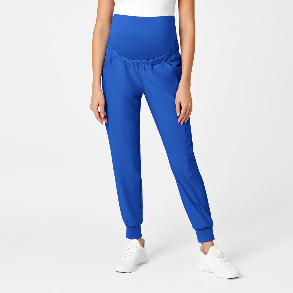 W123 5455 Maternity Jogger Scrub Pants Royal
