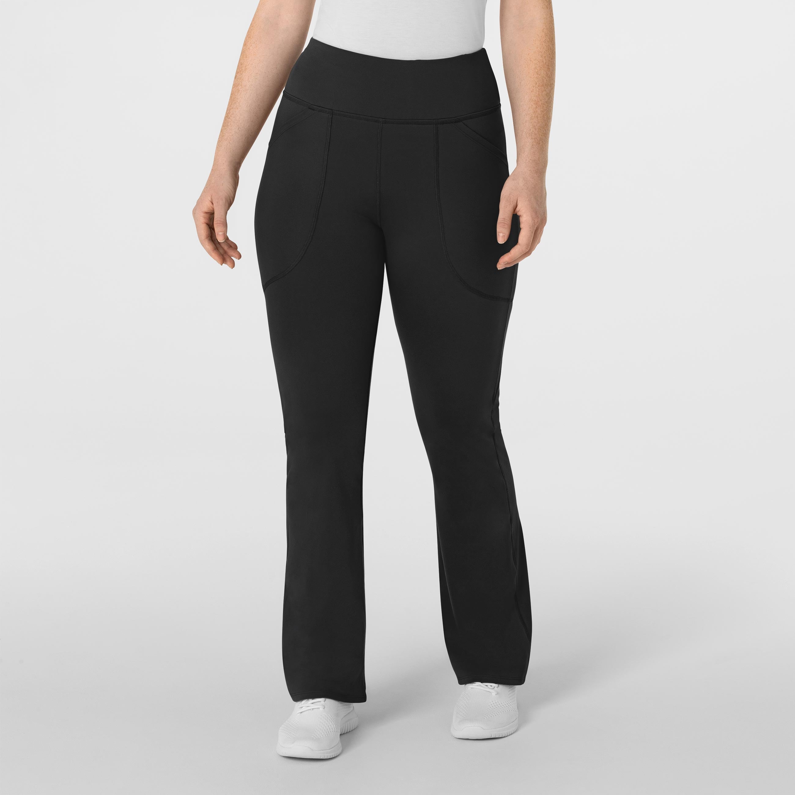 RENEW 5459 Knit Flare Yoga Scrub Pants Black