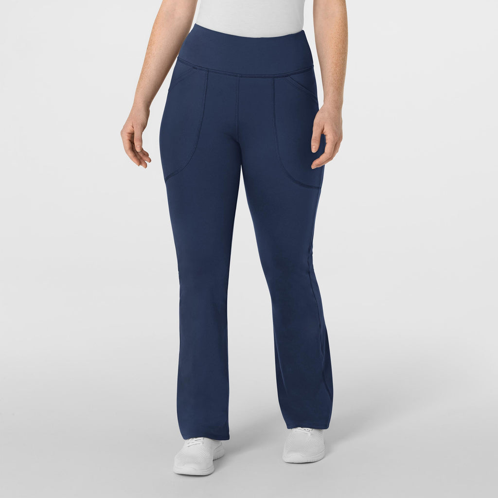 RENEW 5459 Knit Flare Yoga Scrub Pants Navy