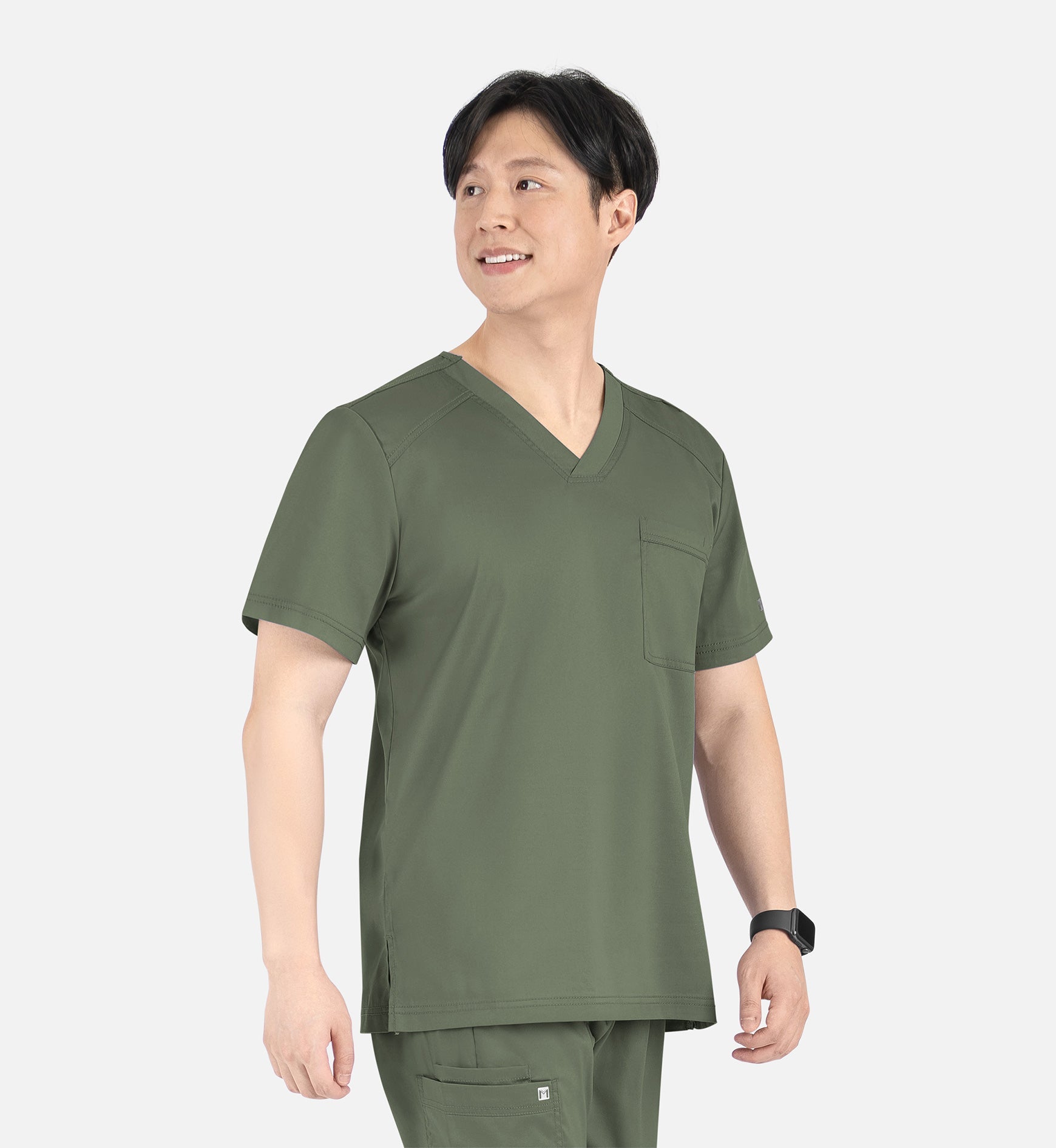 Matrix Mens 5501 Men’s Tuckable V-Neck Top Olive
