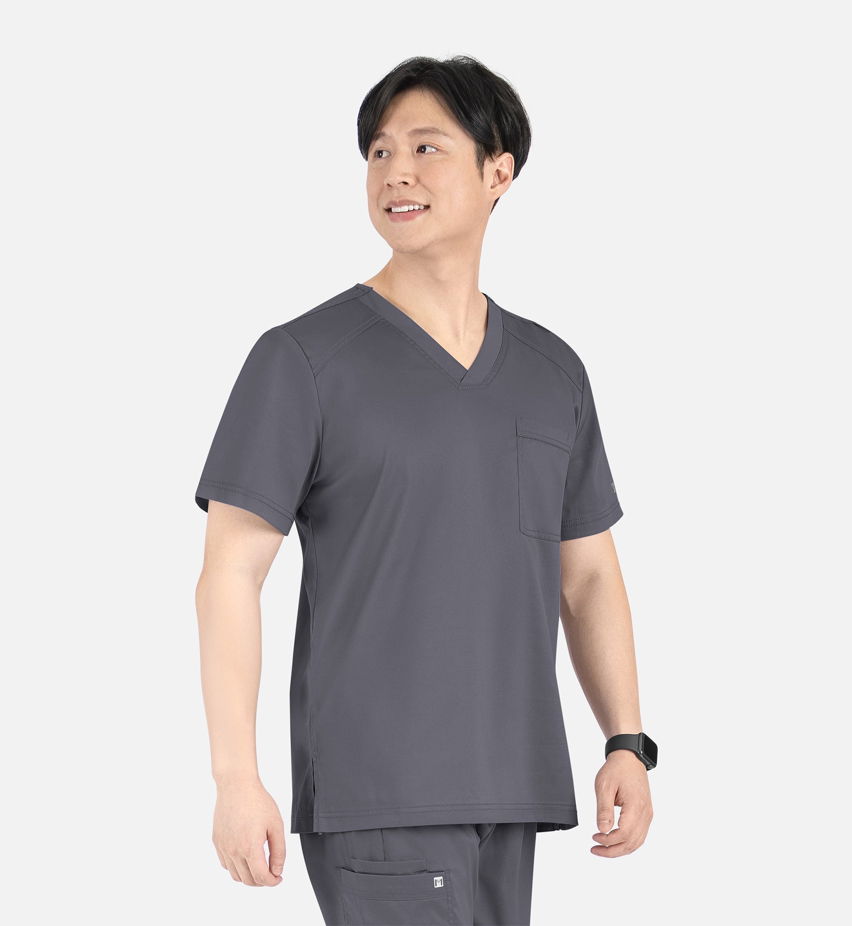 Matrix Mens 5501 Men’s Tuckable V-Neck Top Pewter