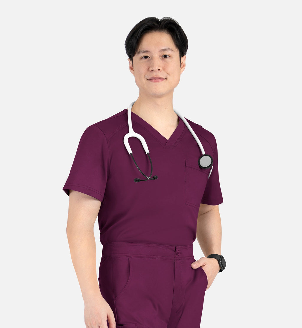Matrix Mens 5501 Men’s Tuckable V-Neck Top Wine