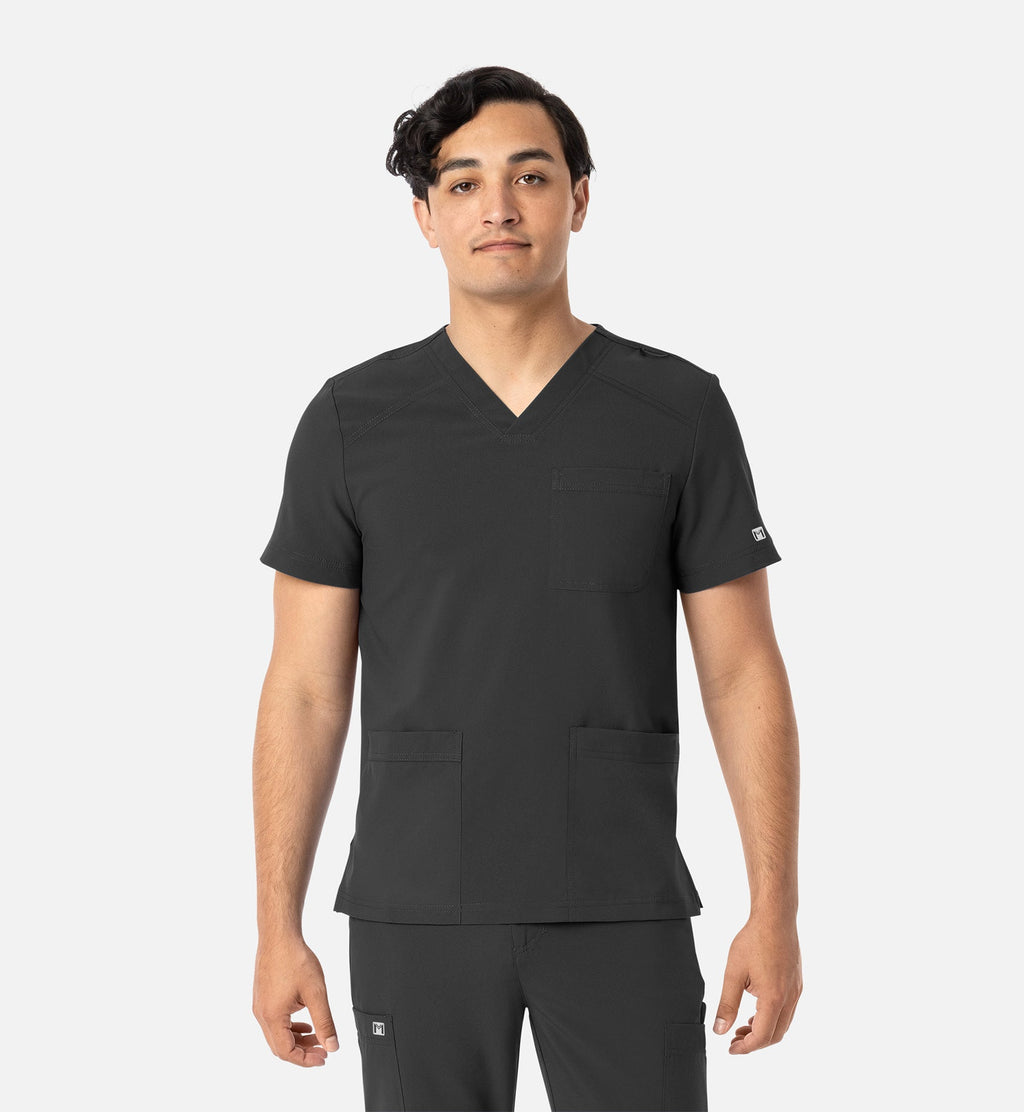 Matrix Mens 5502 Men’s 3 Pocket V-Neck Top Black