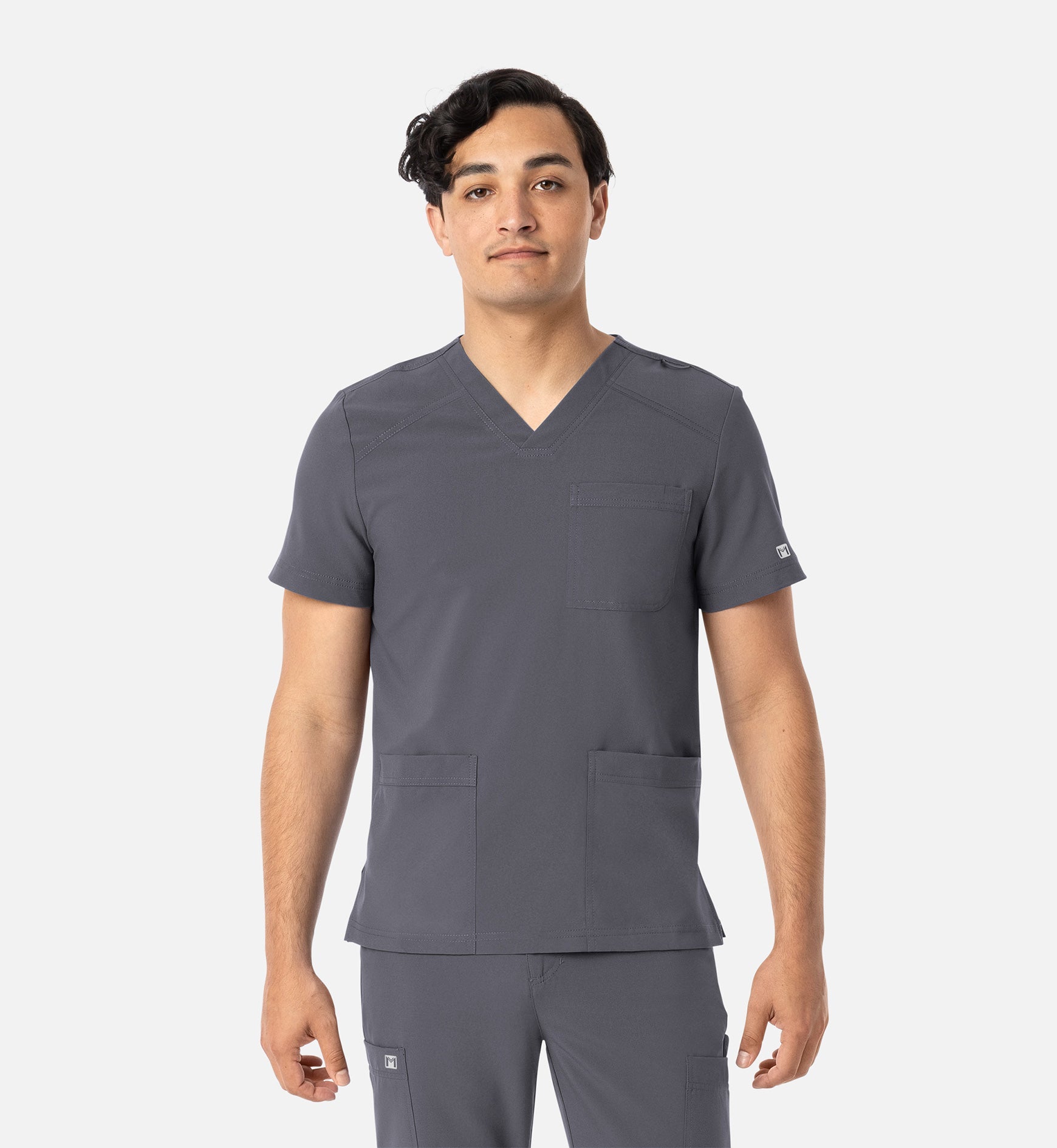 Matrix Mens 5502 Men’s 3 Pocket V-Neck Top Pewter