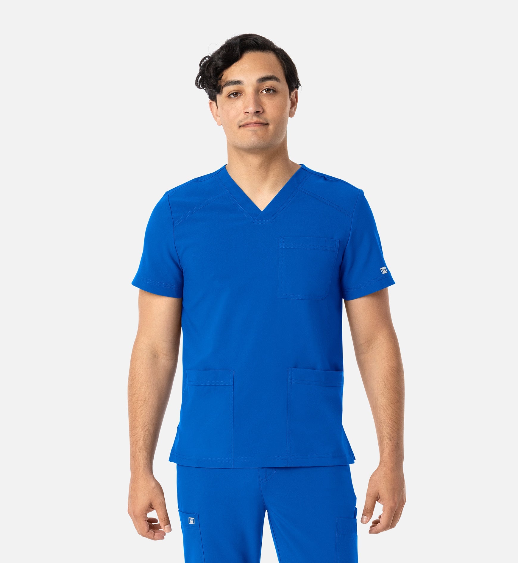 Matrix Mens 5502 Men’s 3 Pocket V-Neck Top Royal Blue