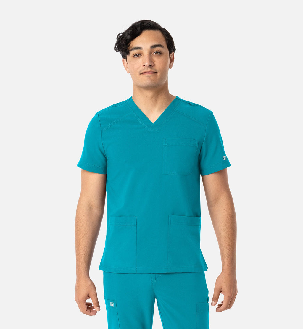Matrix Mens 5502 Men’s 3 Pocket V-Neck Top Teal