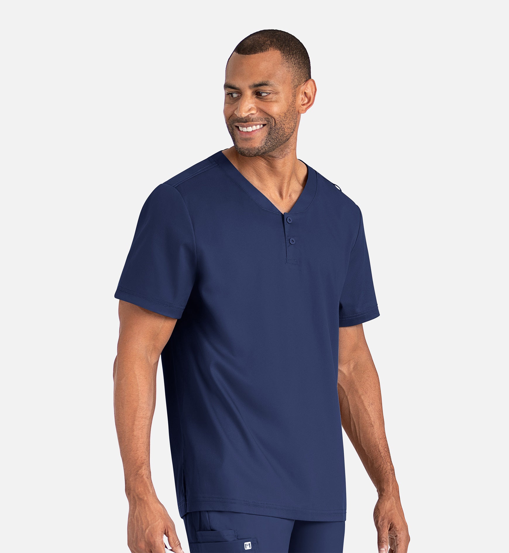 Matrix Mens 5503 Men’s Tuckable Henley Top Navy