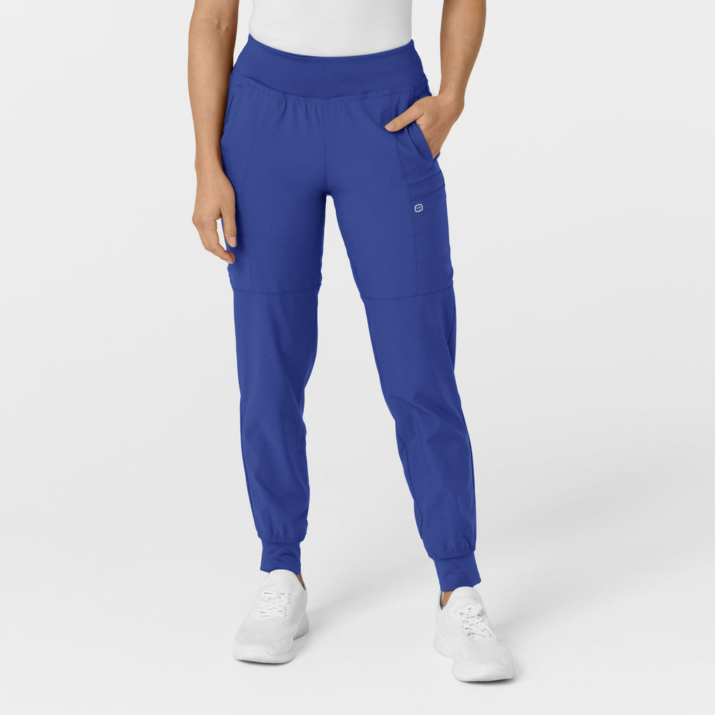 W123 5555 Comfort Waist Cargo Jogger Scrub Pants Galaxy Blue
