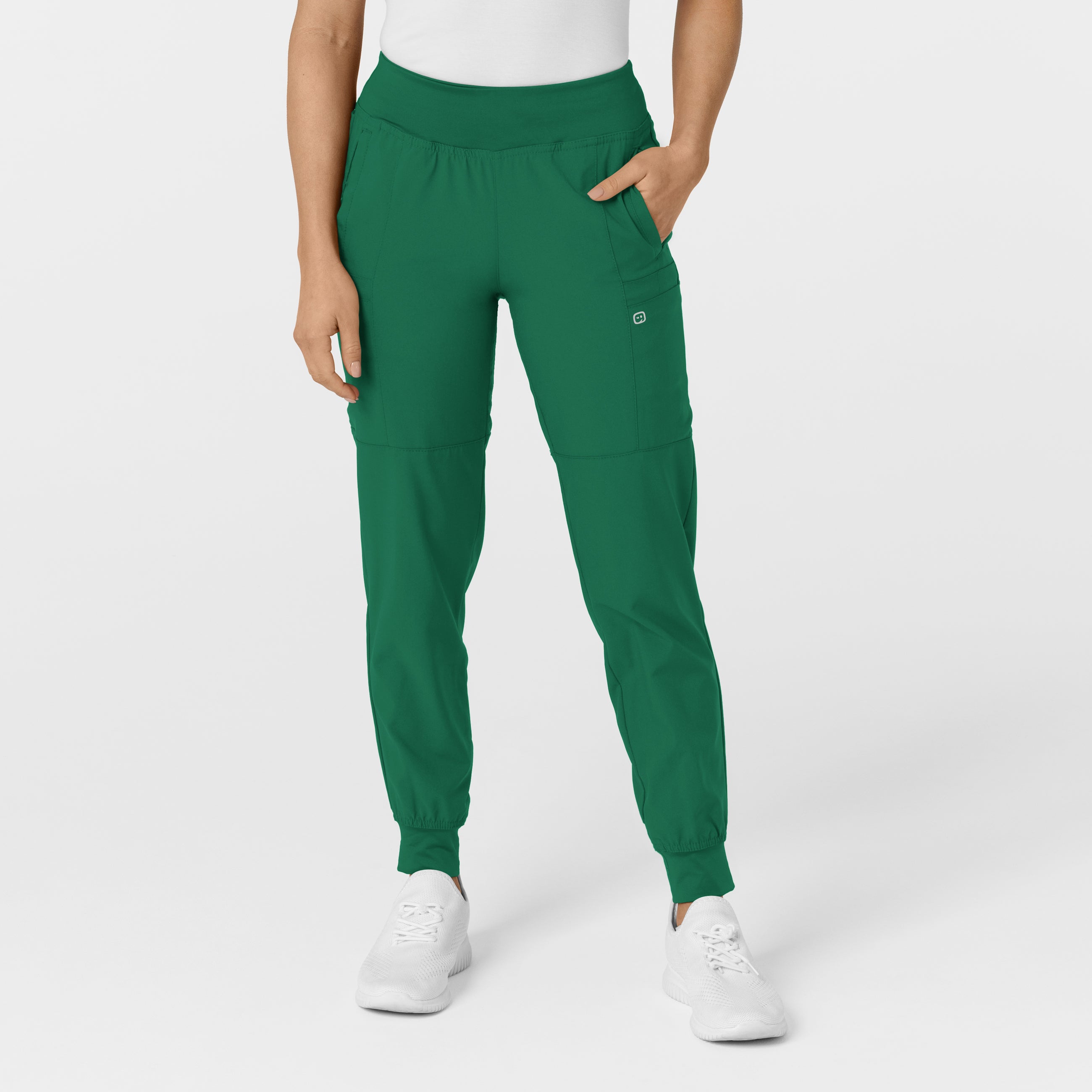 W123 5555 Comfort Waist Cargo Jogger Scrub Pants Hunter