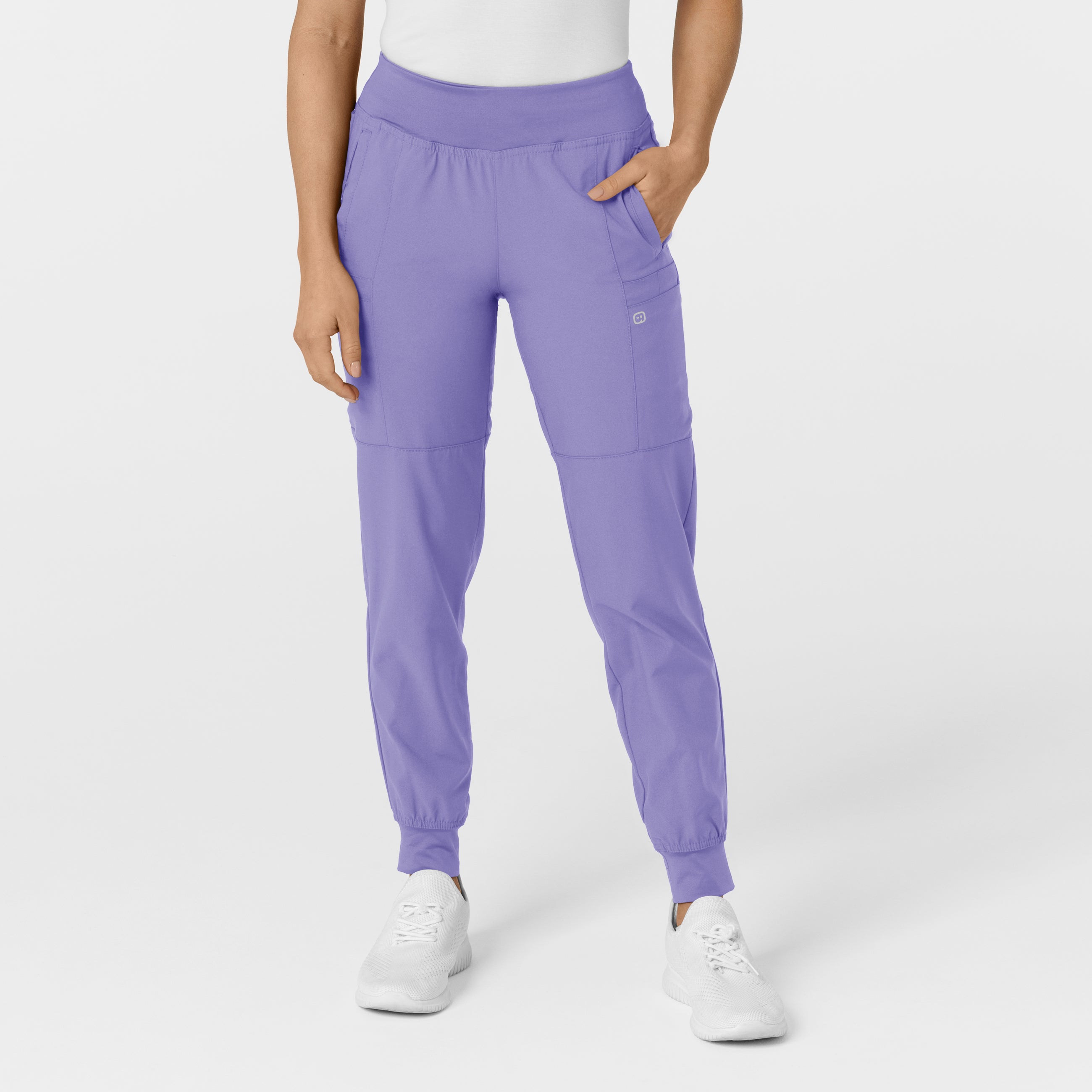 W123 5555 Comfort Waist Cargo Jogger Scrub Pants Iris Purple
