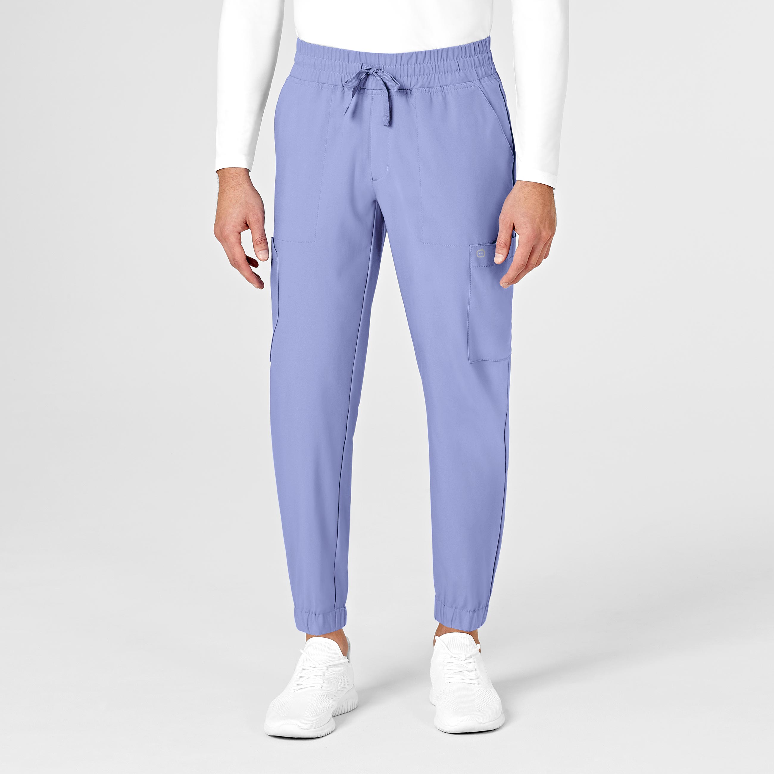 W123 5655 Men's Cargo Jogger Scrub Pants Ceil Blue