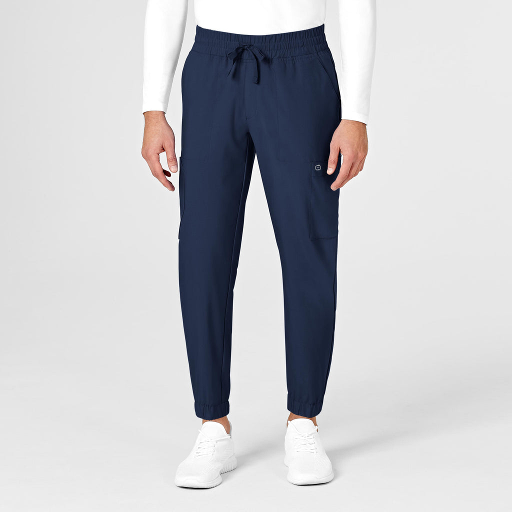W123 5655 Men's Cargo Jogger Scrub Pants Navy