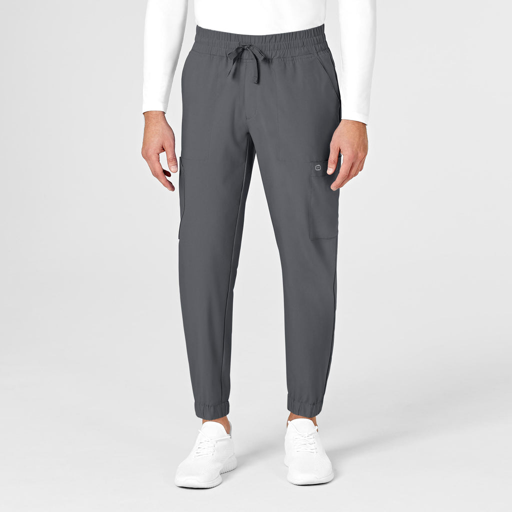 W123 5655 Men's Cargo Jogger Scrub Pants Pewter