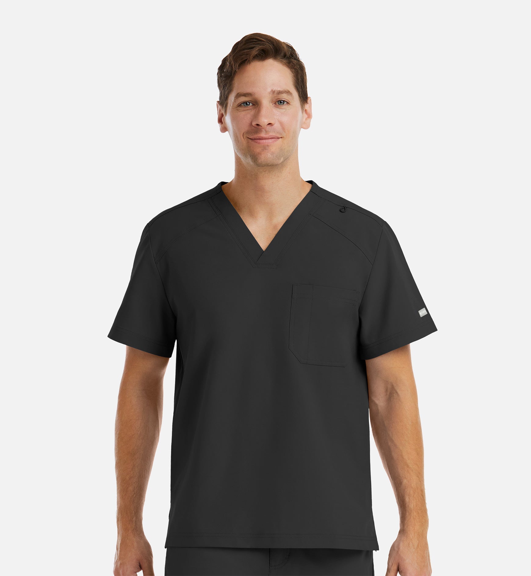 Momentum 5801 Men's Tuckable Basic V-Neck Top Black