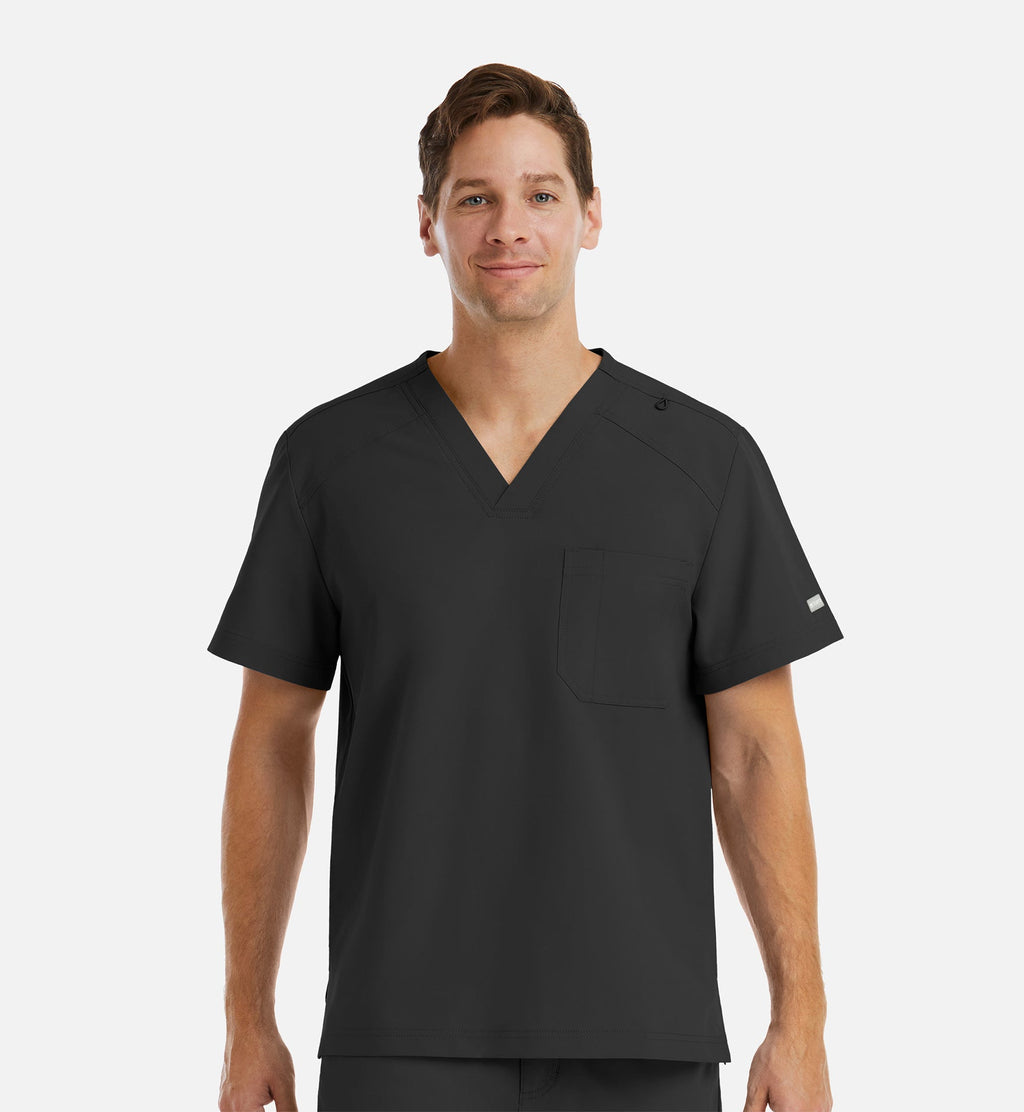 Momentum 5801 Men's Tuckable Basic V-Neck Top Black