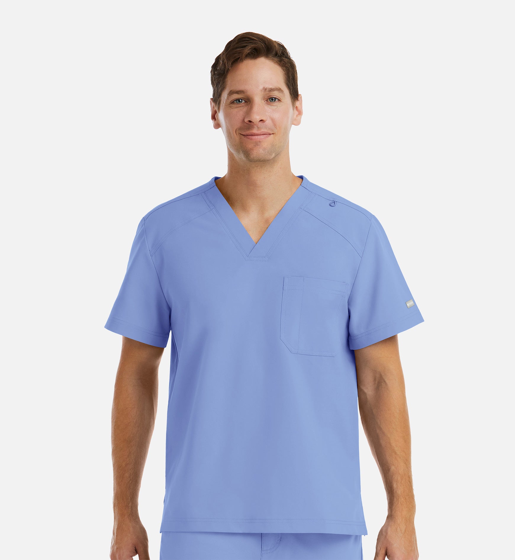 Momentum 5801 Men's Tuckable Basic V-Neck Top Ceil Blue