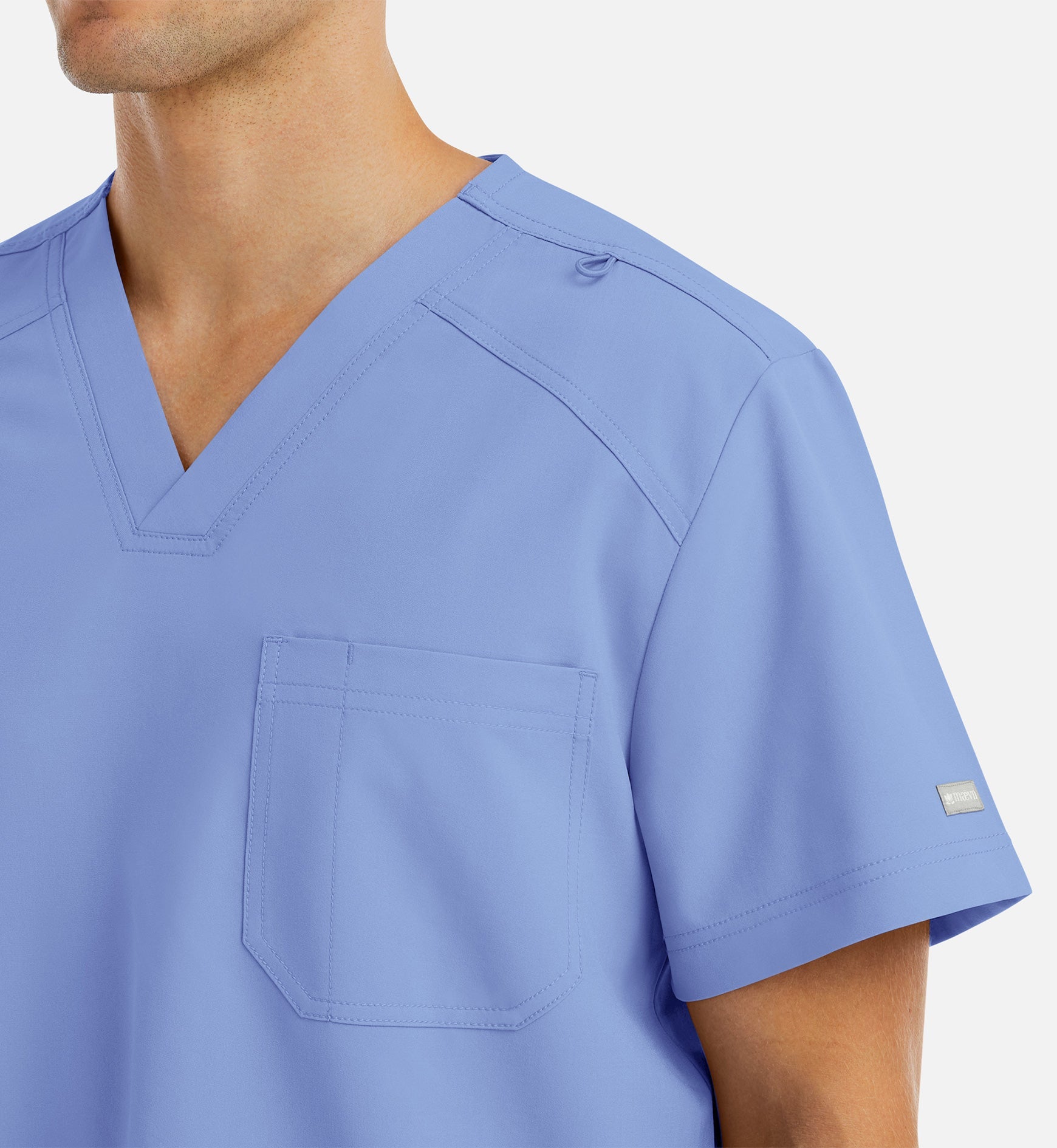 Momentum 5801 Men's Tuckable Basic V-Neck Top Ceil Blue