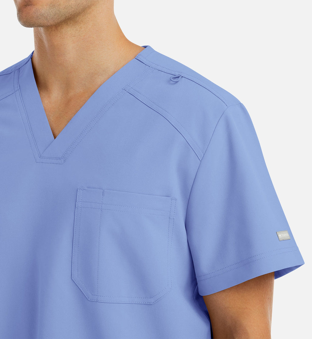 Momentum 5801 Men's Tuckable Basic V-Neck Top Ceil Blue