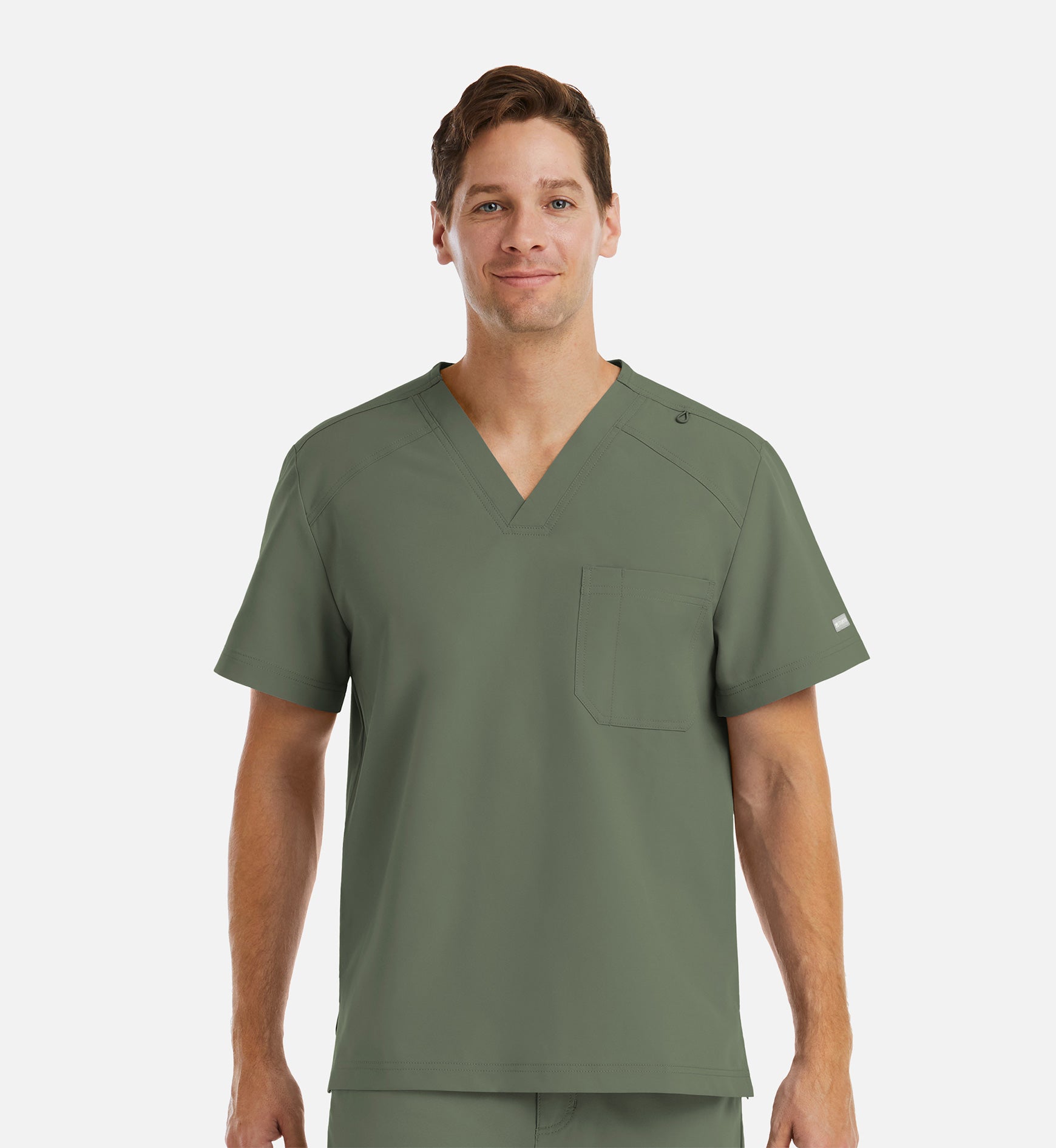 Momentum 5801 Men's Tuckable Basic V-Neck Top Olive