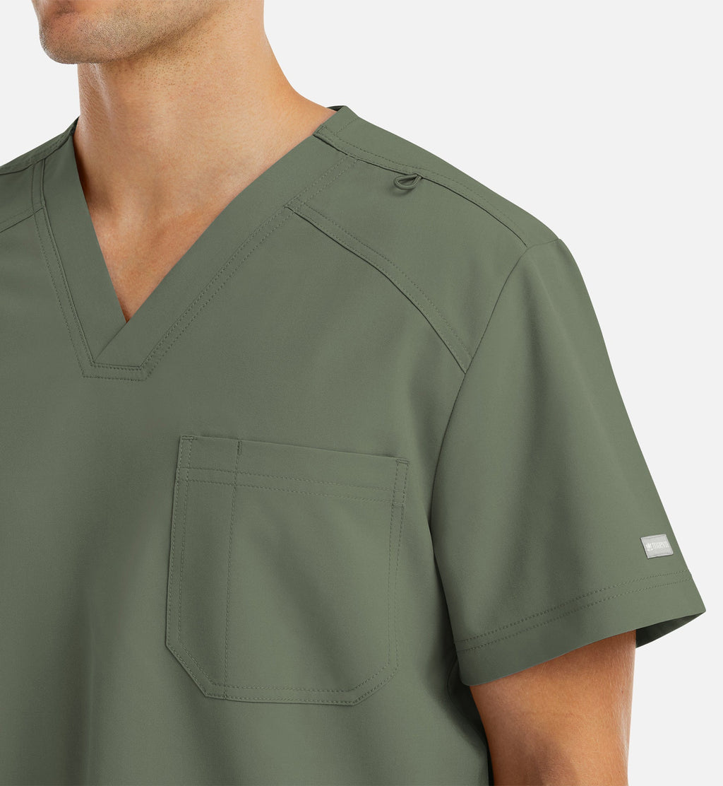 Momentum 5801 Men's Tuckable Basic V-Neck Top Olive