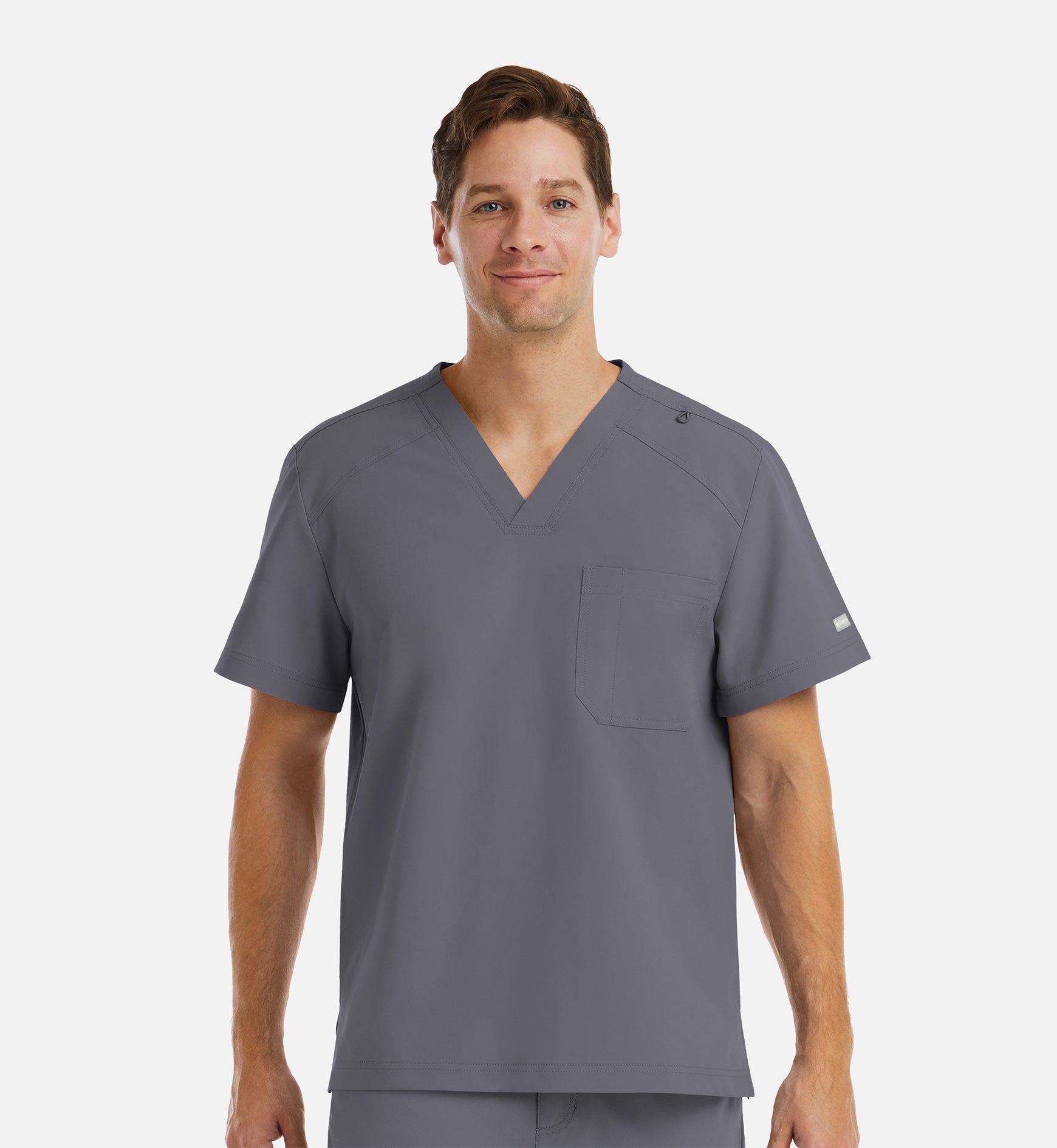 Momentum 5801 Men's Tuckable Basic V-Neck Top Pewter