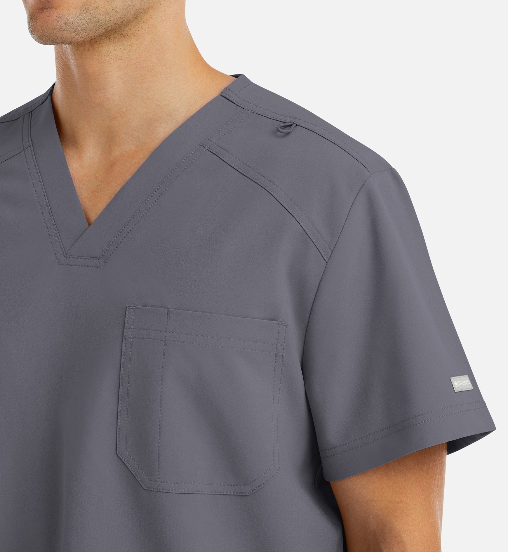 Momentum 5801 Men's Tuckable Basic V-Neck Top Pewter