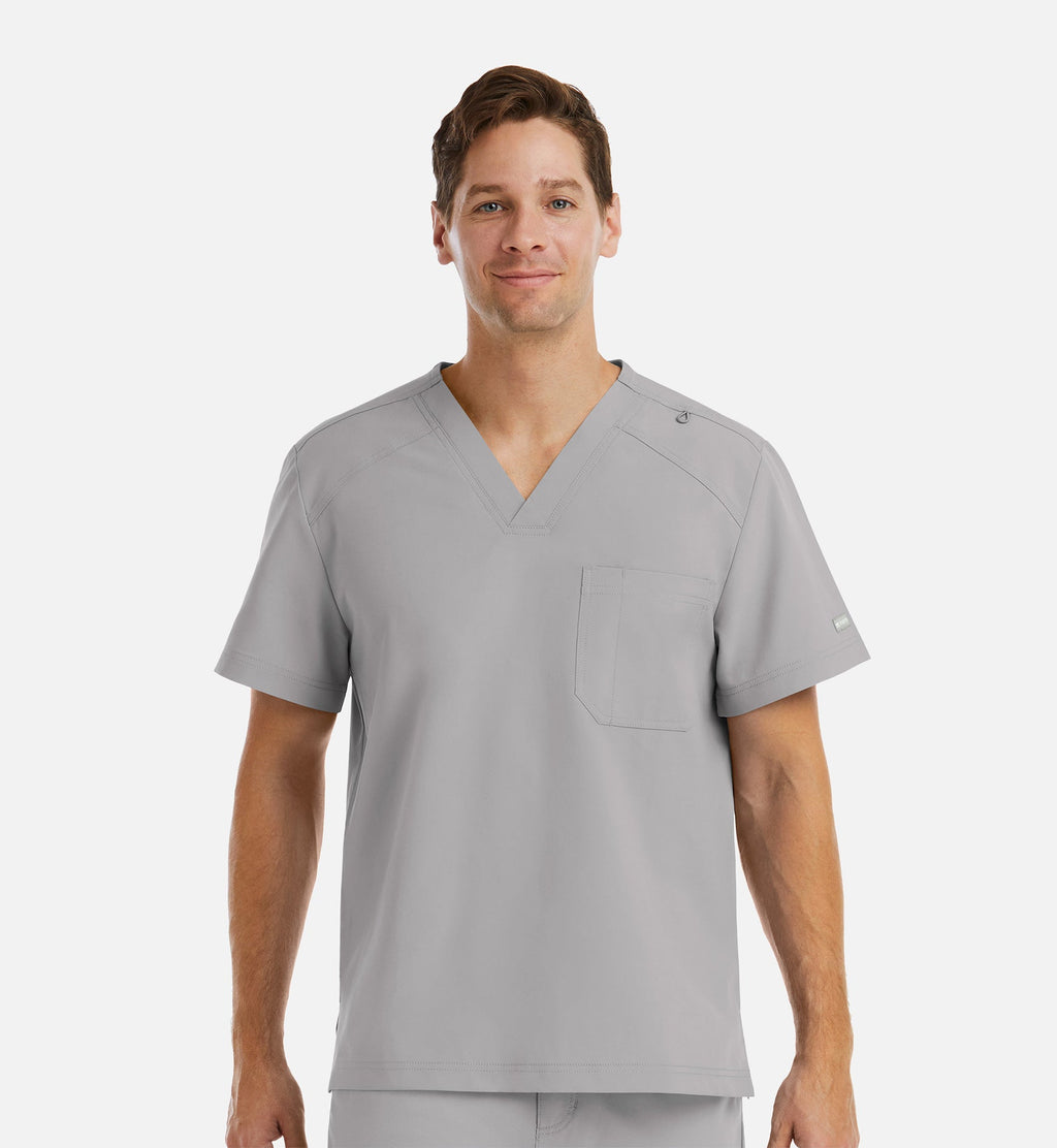 Momentum 5801 Men's Tuckable Basic V-Neck Top Quiet Grey