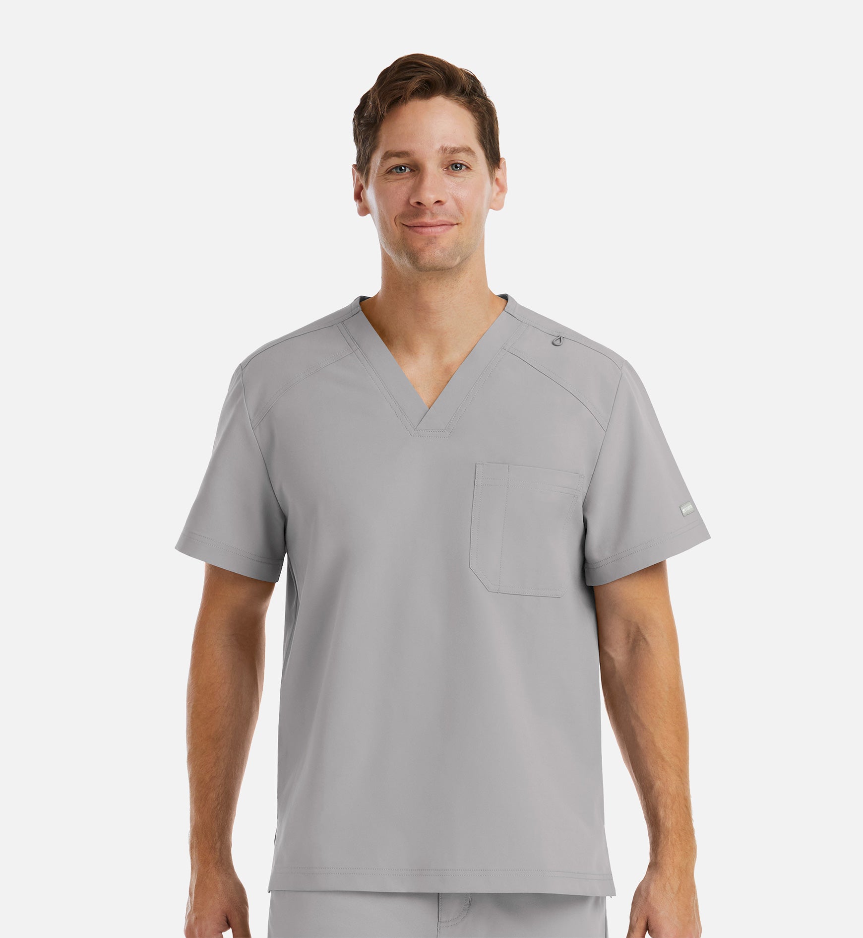 Momentum 5801 Men's Tuckable Basic V-Neck Top Quiet Grey