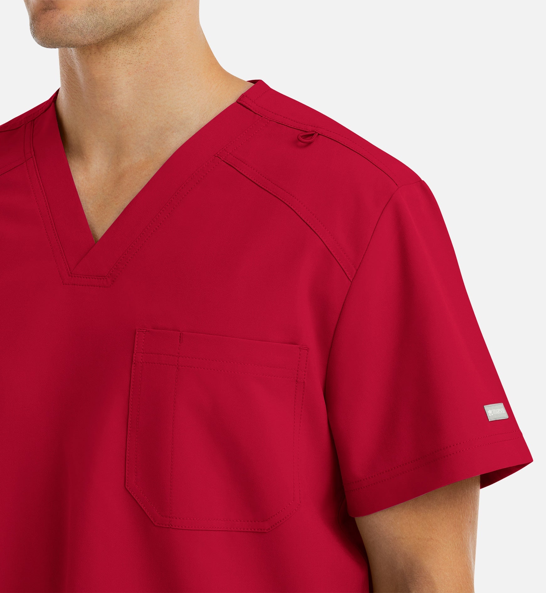 Momentum 5801 Men's Tuckable Basic V-Neck Top Red